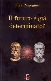 I volti di Parmenide ed Eraclio sulla copertina di 'Il futuro  gi deteminato?'