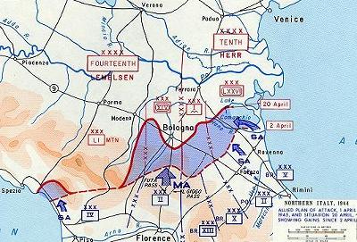 Piano d'attacco alleato - Dal 1° al 22 aprile 1945