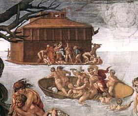 Particolare del Diluvio Universale. Cappella Sistina, Michelangelo Buonarroti 1508-09